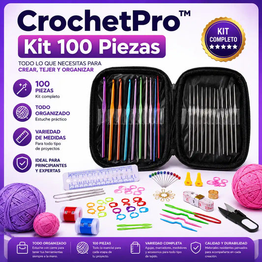 CrochetPro™ - Kit 100 Piezas