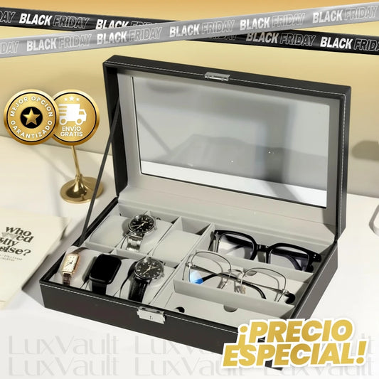 LuxVault™ – Cofre 2 en 1 para Relojes y Gafas