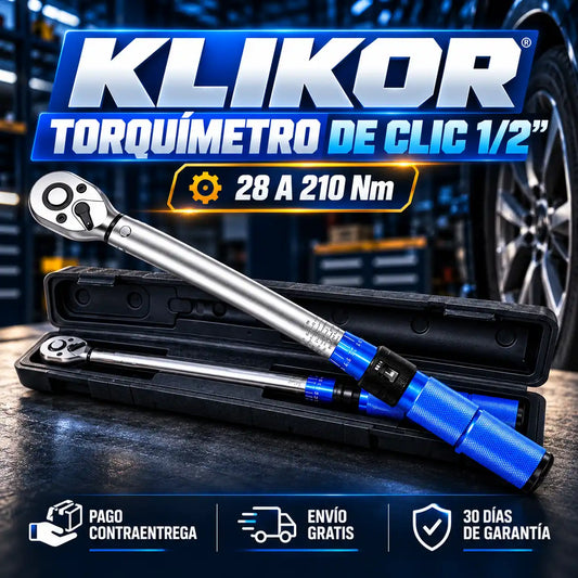 Klikor – Torquímetro de clic 1/2" (28 a 210 Nm)